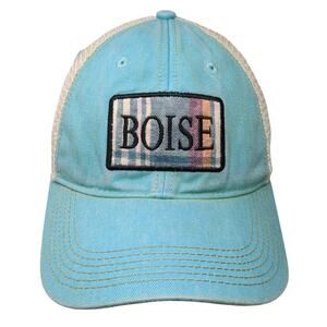 Boise Snapback Trucker Hat Blue One Size Adjustable Mesh Back 6 Panel Headmost